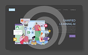 Engaging Gamified Learning AI Vector