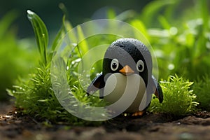 Engaging Penguin cartoon character fun animal. Generate Ai