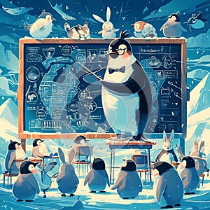 Engaging Penguin Teacher in a Creative Lesson