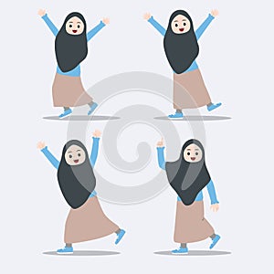 Engaging Promotion Illustration Depicting a Beautiful Girl Welcoming and Pointing with Charm