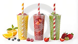 Engaging straws featuring a twisted design made from fruit purees providing hydration and a flavorful snack after photo