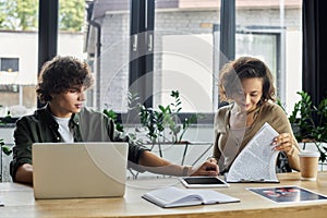 Engaging teamwork in a bright modern