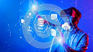 Engaging Virtual Reality Experience with Data Visualization and Interactive Technology in a Futuristic Digital