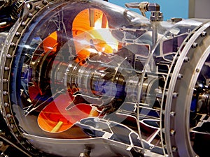 The engine of airplane