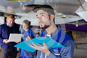 Engine airplane under heavy maintenance