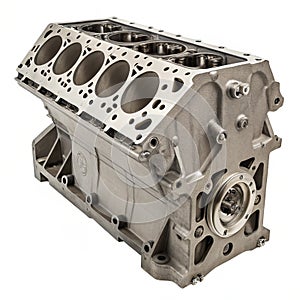 Engine block isolated on white background photo