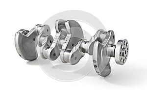 Engine concept. Crankshaft on a white background.