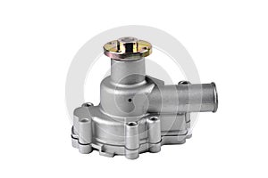 Engine cooling pump, mechanically driven cooling pump for a truck, selective focus photo
