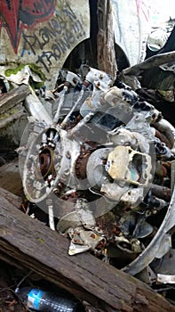 Engine of crashed bomber