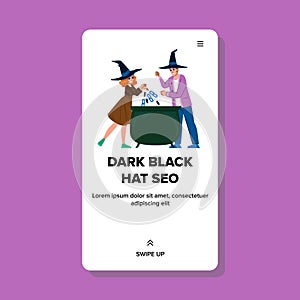 engine dark black hat seo vector