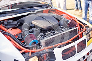 Engine of the drift car photo