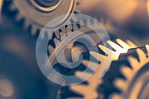 Engine gear wheels, industrial background