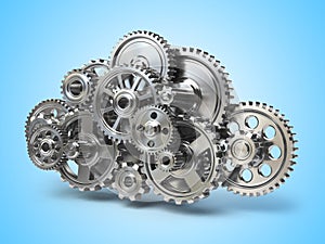 Engine gears in form of cloud. Cloud computing and networkin con