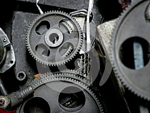 Engine gears wheels and auto parts engine machinery components at heavy industry manufacturing factory