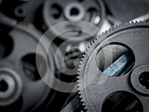 Engine gears wheels and auto parts engine machinery components at heavy industry manufacturing factory