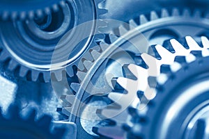 Engine gears wheels, closeup view