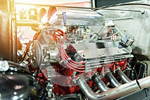 Engine of a hot rod