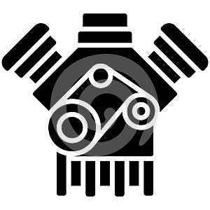 Engine icon, car accident and safety related vector