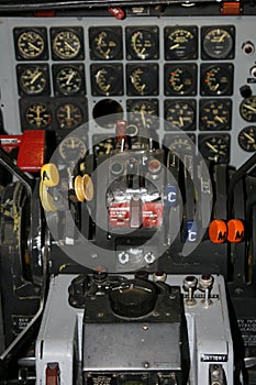 Engine instruments of vintage airliner