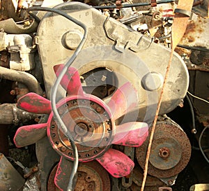 Engine in junked vehicle