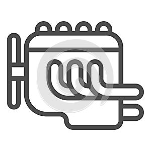 Engine line icon. Car motor vector illustration isolated on white. Car part outline style design, designed for web and