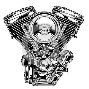 Engine motorbike vector illustration t-shirt silk screen motor speed american bike choppervector design illustration