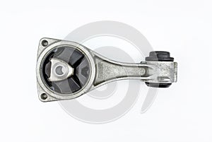 An engine mount, in the shape of an arm, used to stabilize the diesel power unit, isolated on a white background with a clipping p photo