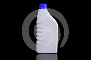 Engine oil Bottle on black background with clipping path