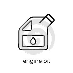 engine oil icon. Trendy modern flat linear vector engine oil icon on white background from thin line general collection