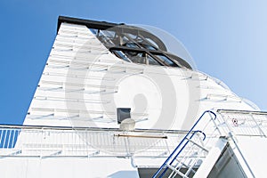 Engine pipes on a big cruise ship