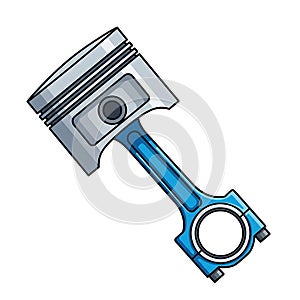 Engine Piston and Connecting Rod Illustration