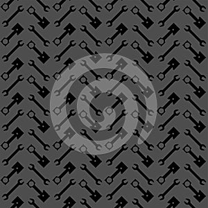 Engine piston and Wrench pattern seamless. motorcycle pistons background. Car workshop texture