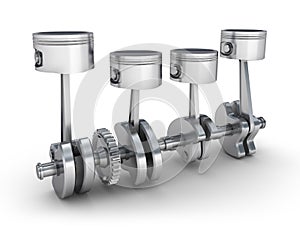 Engine pistons and cog