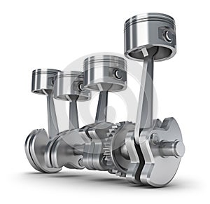 Engine pistons and cog