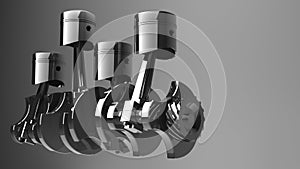 Engine pistons and cog.