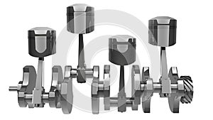 Engine pistons and cog.