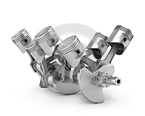 Engine pistons and cog.