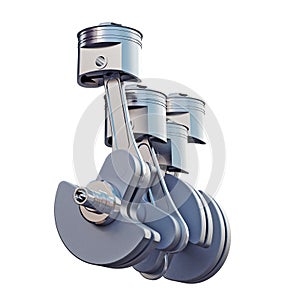 Engine pitons isolated on white