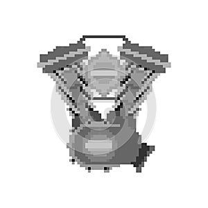 Engine Pixel art. Motor 8 bits. Vector illustration.