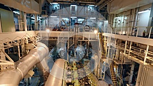 Engine room of large ship