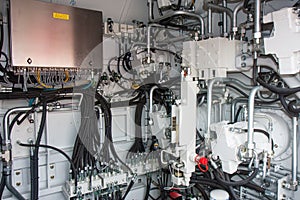 Engine room with pneumatic systems