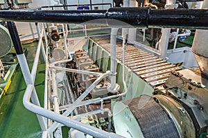 Engine room of the ship