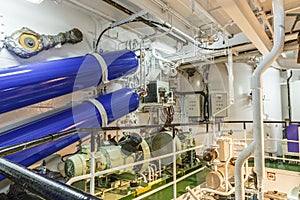 Engine room of the ship