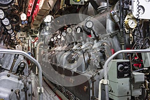 Engine room of submarine