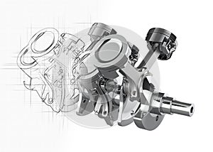 Engine with sketch