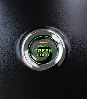 Engine Start Button Go Green Concept
