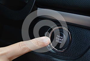 Engine start stop botton of car