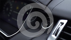 Engine start stop button of a car. Stock