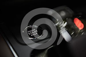 Engine Start Stop button of a modern car