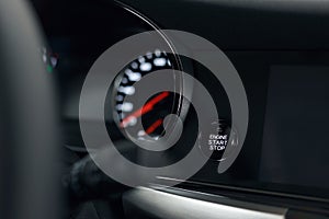 Engine Start Stop button of a modern car